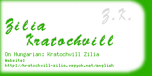 zilia kratochvill business card